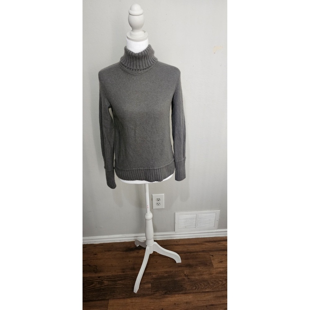 Vince cashmere Turtleneck Sweater Size XS‎ Gray 100% cashmere ribbed foldover
